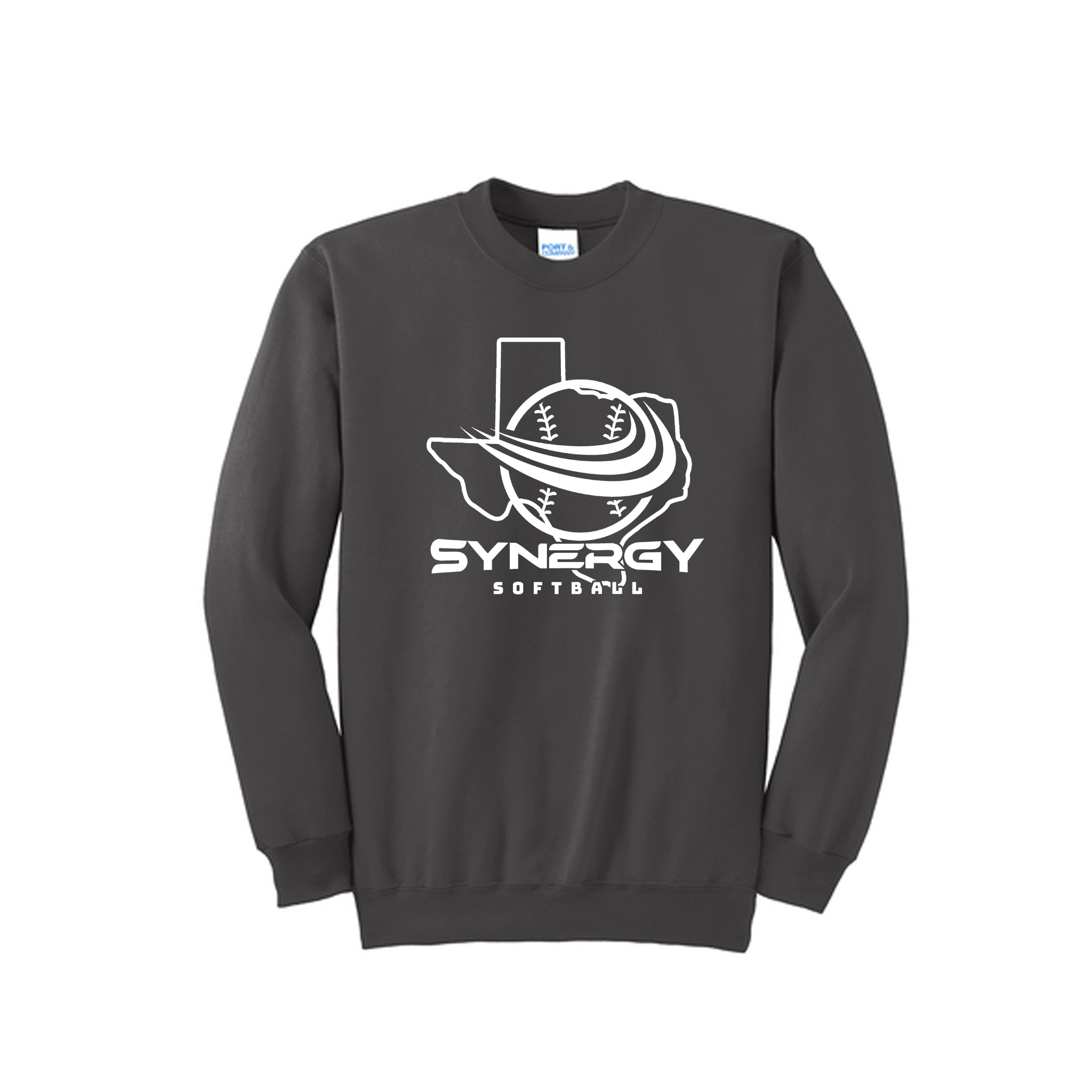 Port & Co™ Youth Core Fleece Crewneck Sweatshirt with Texas Synergy Logo