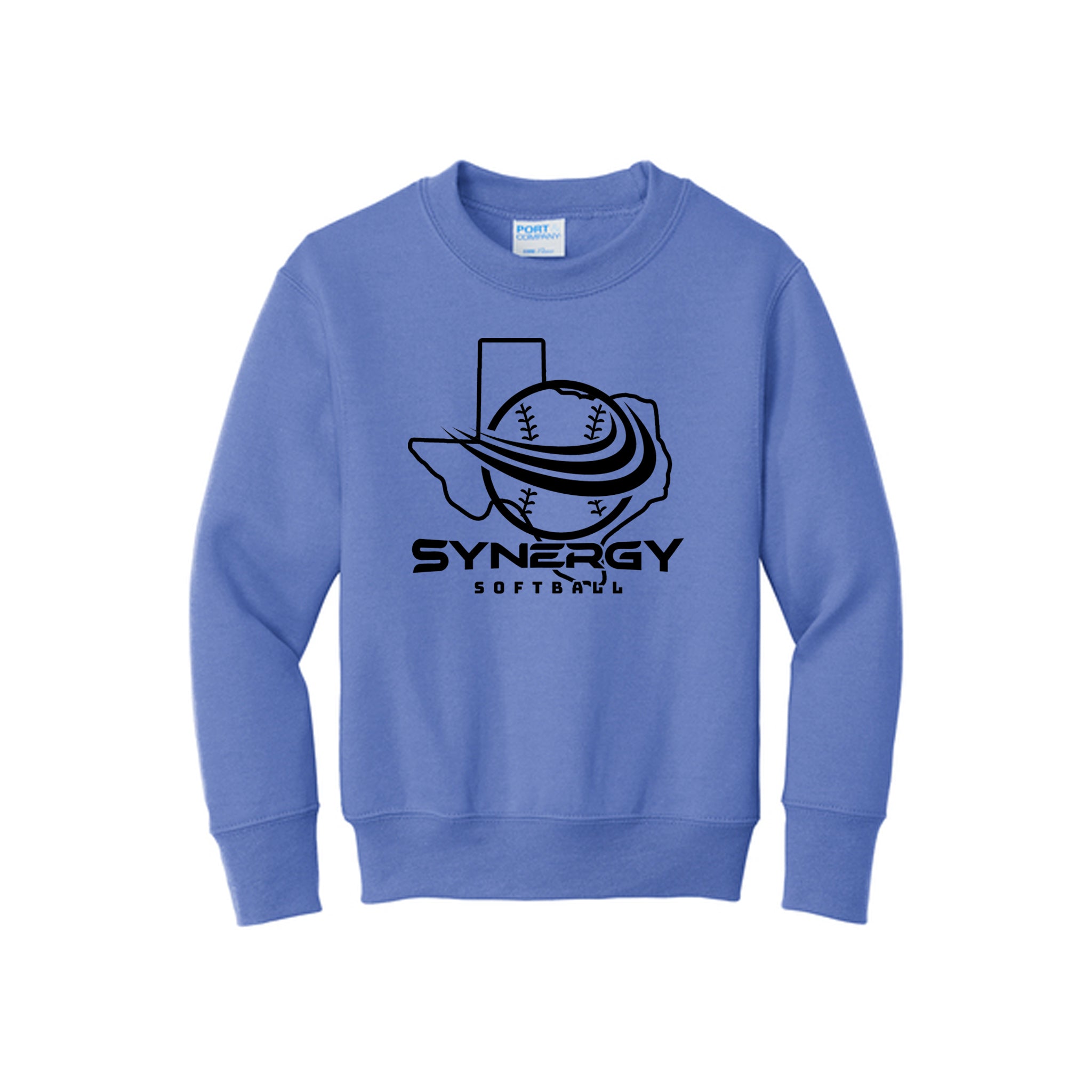 Port & Co™ Youth Core Fleece Crewneck Sweatshirt with Texas Synergy Logo