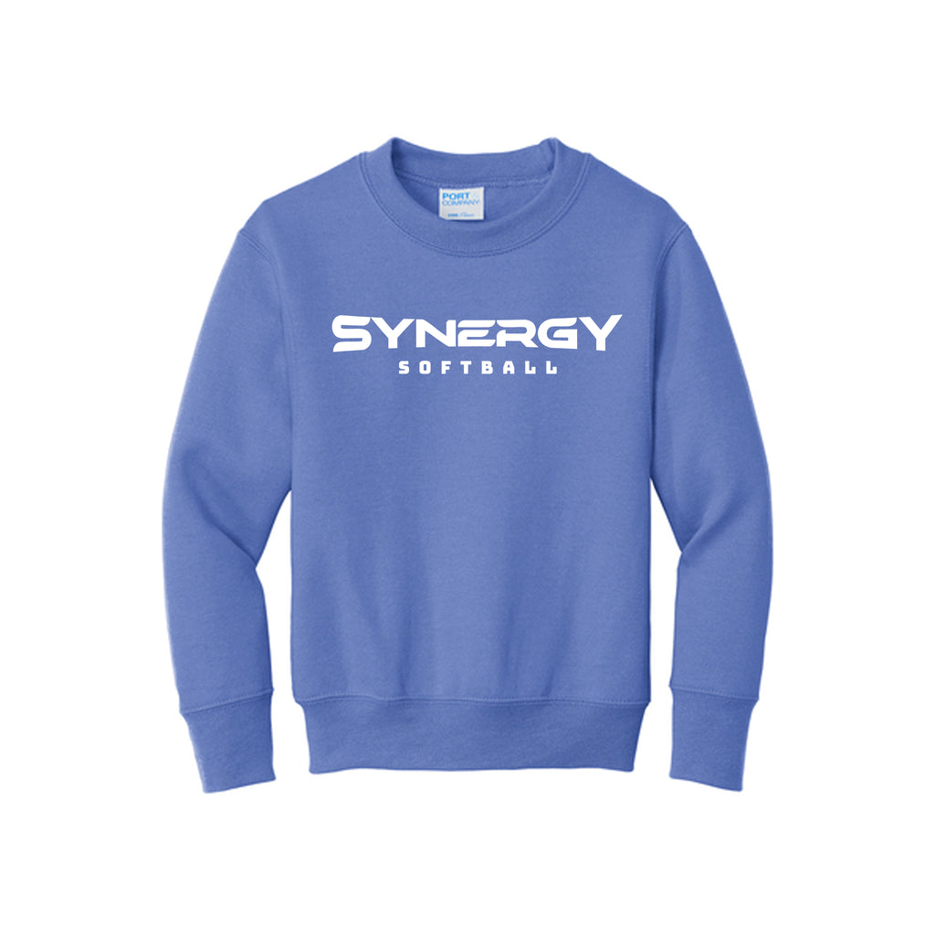 Port & Co™ Youth Core Fleece Crewneck Sweatshirt with Synergy Softball Logo