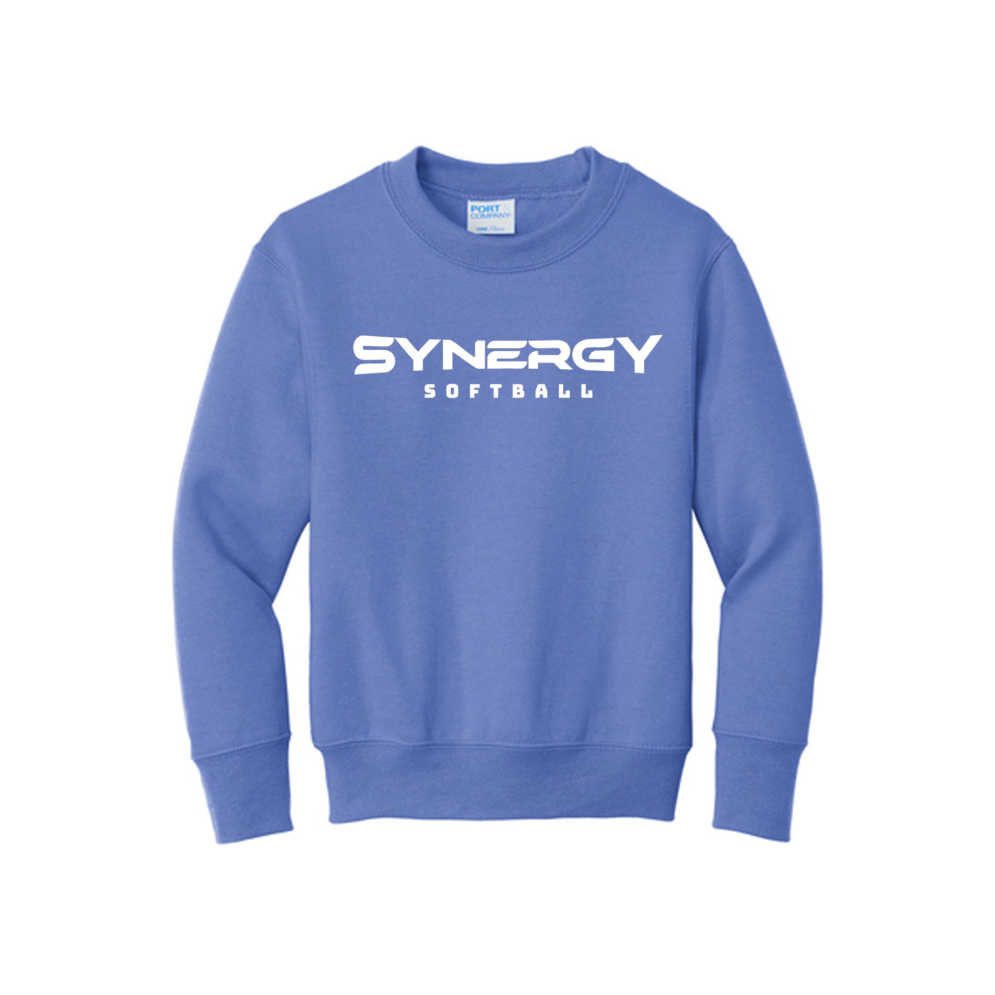 Port & Co™ Youth Core Fleece Crewneck Sweatshirt with Synergy Softball Logo