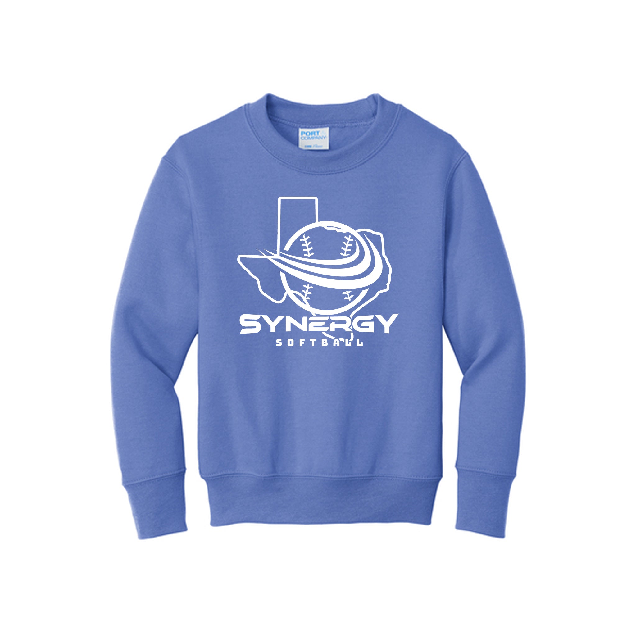 Port & Co™ Youth Core Fleece Crewneck Sweatshirt with Texas Synergy Logo