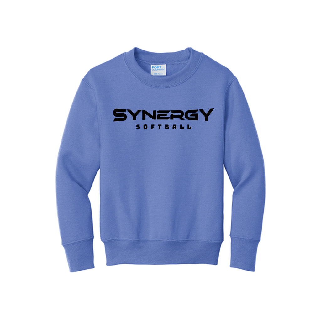 Port & Co™ Youth Core Fleece Crewneck Sweatshirt with Synergy Softball Logo