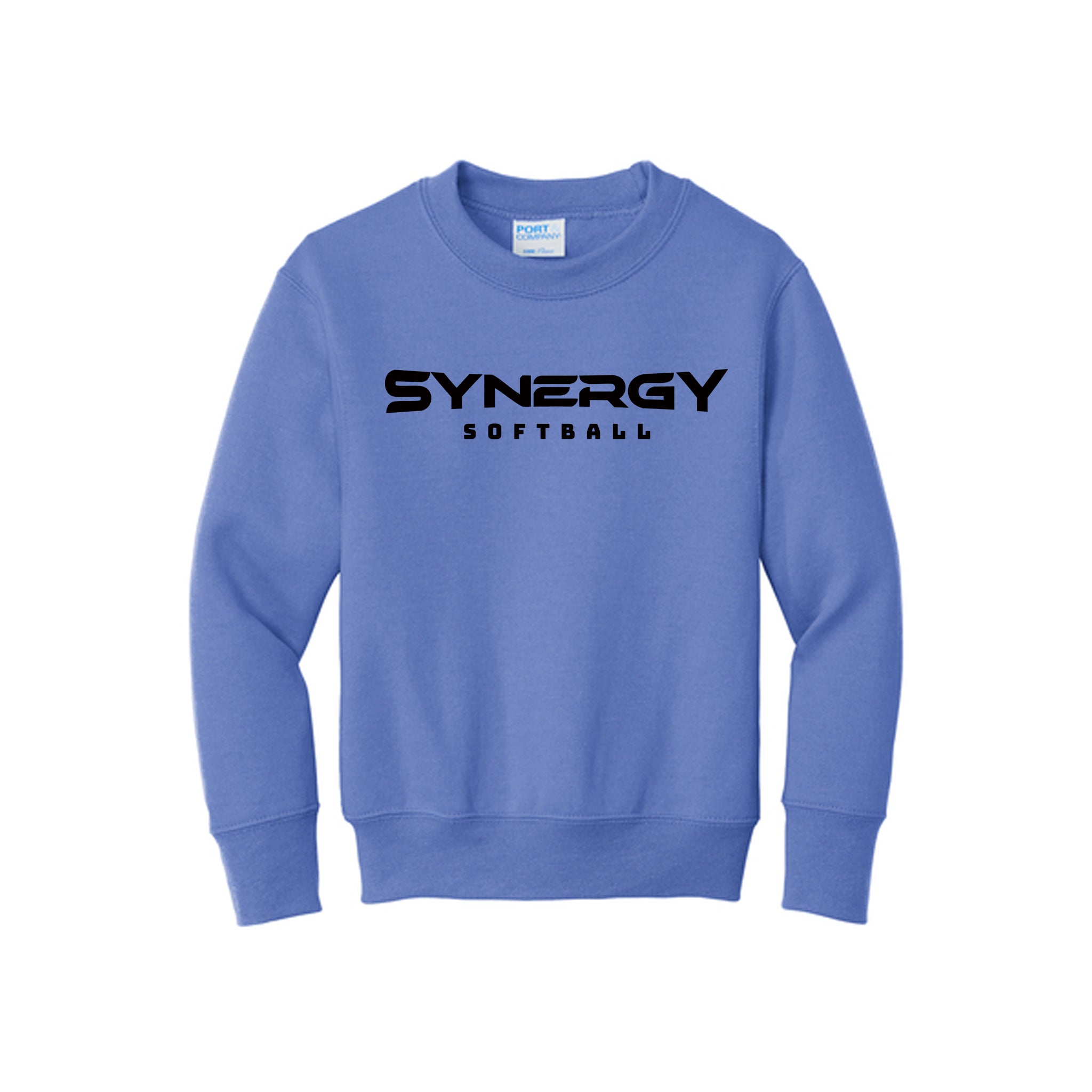 Port & Co™ Youth Core Fleece Crewneck Sweatshirt with Synergy Softball Logo